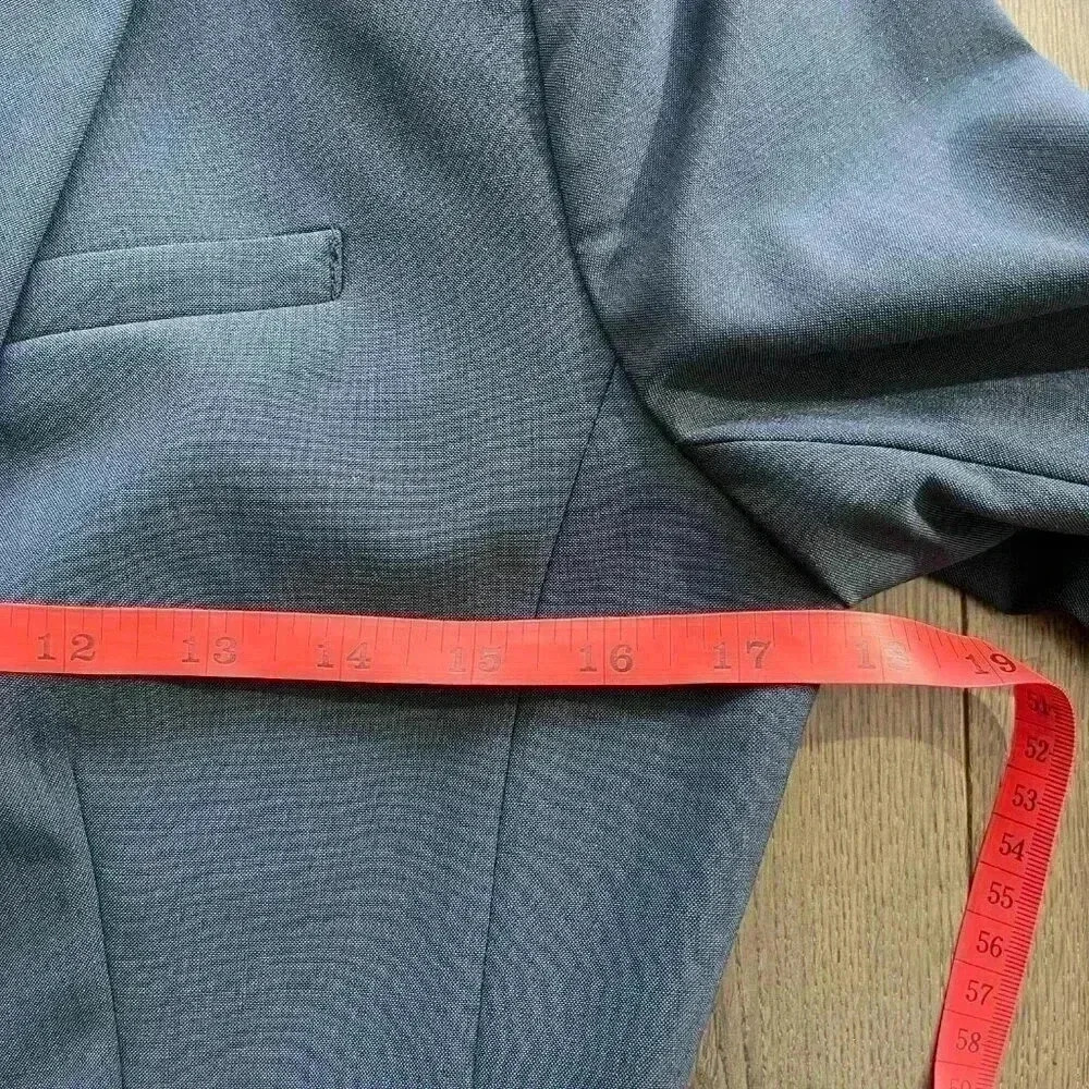 Banana Republic New Marzotto Italian Wool Blazer Size 4 Tall Women's Navy Jacket - Picture 8 of 10